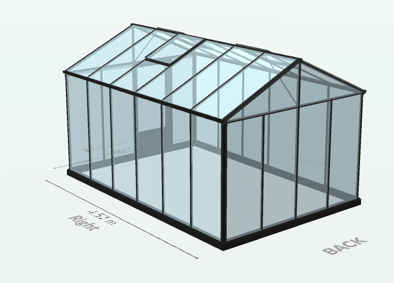 Serre en polycarbonate 8mm alvéolés - Euro Maxi - Laquée - 15m² - Noir fonce - L'atelier des serres - Imagen 8