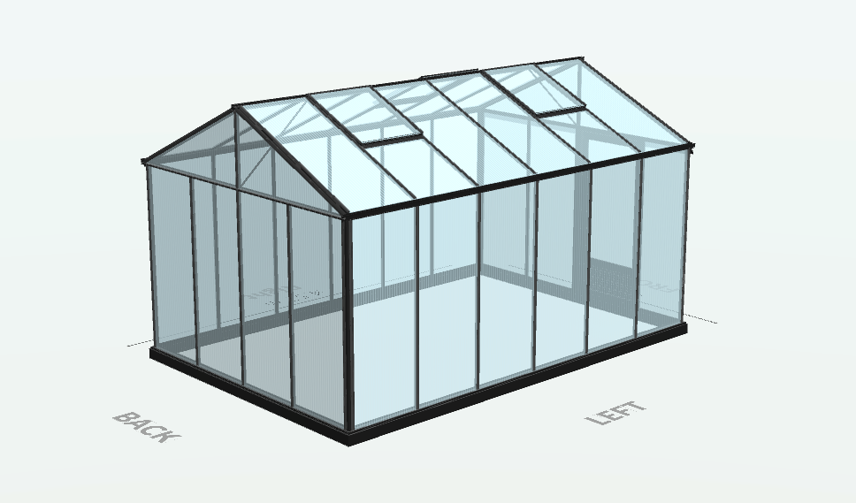 Serre en polycarbonate 8mm alvéolés - Euro Maxi - Laquée - 15m² - Noir fonce - L'atelier des serres - Imagen 7