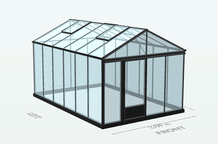 Serre en polycarbonate 8mm alvéolés - Euro Maxi - Laquée - 15m² - Noir fonce - L'atelier des serres - Imagen 6