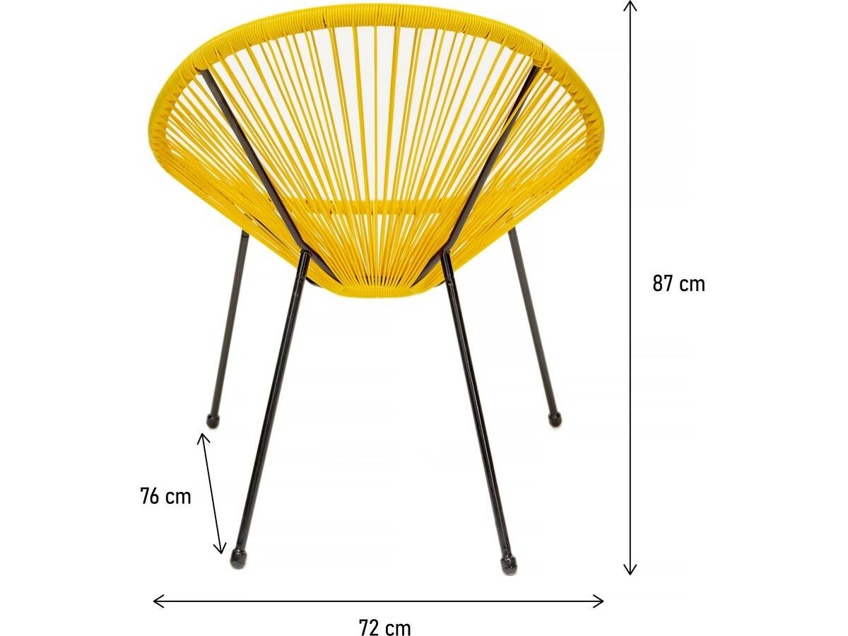 Lot De 2 Fauteuils De Jardin "ania" - Jaune -habitat Et Jardin - Imagen 3