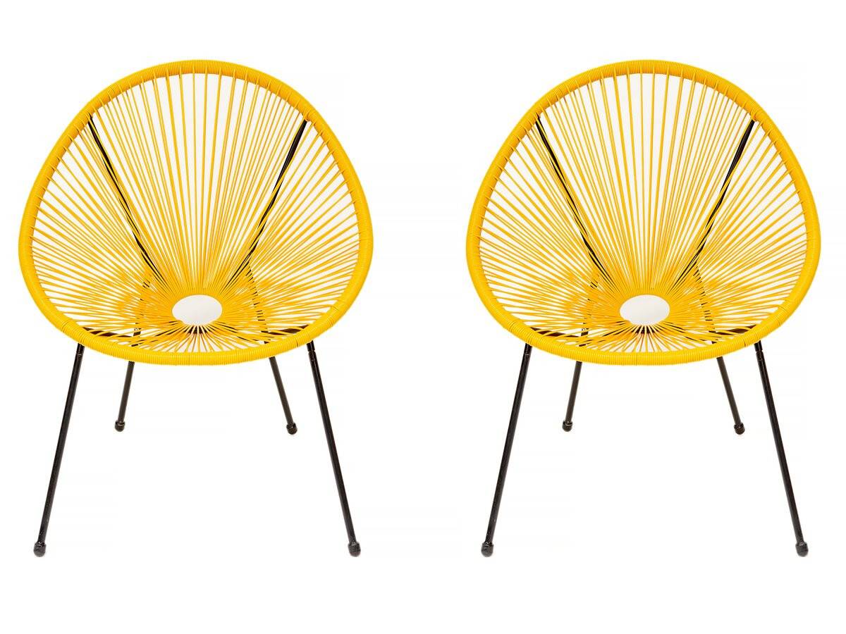 Lot De 2 Fauteuils De Jardin "ania" - Jaune -habitat Et Jardin - Imagen 1