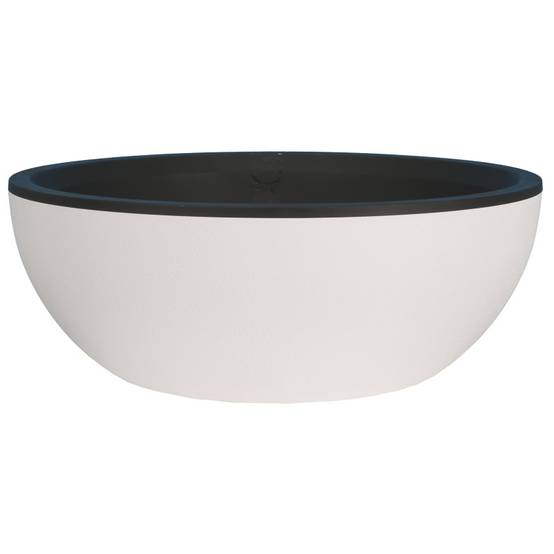 Riviera - Bac Pot de fleurs Double Parois effet Granit - Coupe D 50cm 23L - Blanc - Fabrication Française - Image 1
