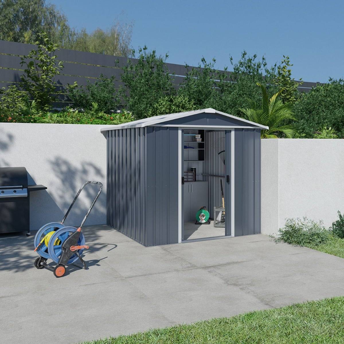 Yardmaster - Abri de jardin métal gris 3,85 m2 Yardmaster + kit d'ancrage - Image 7