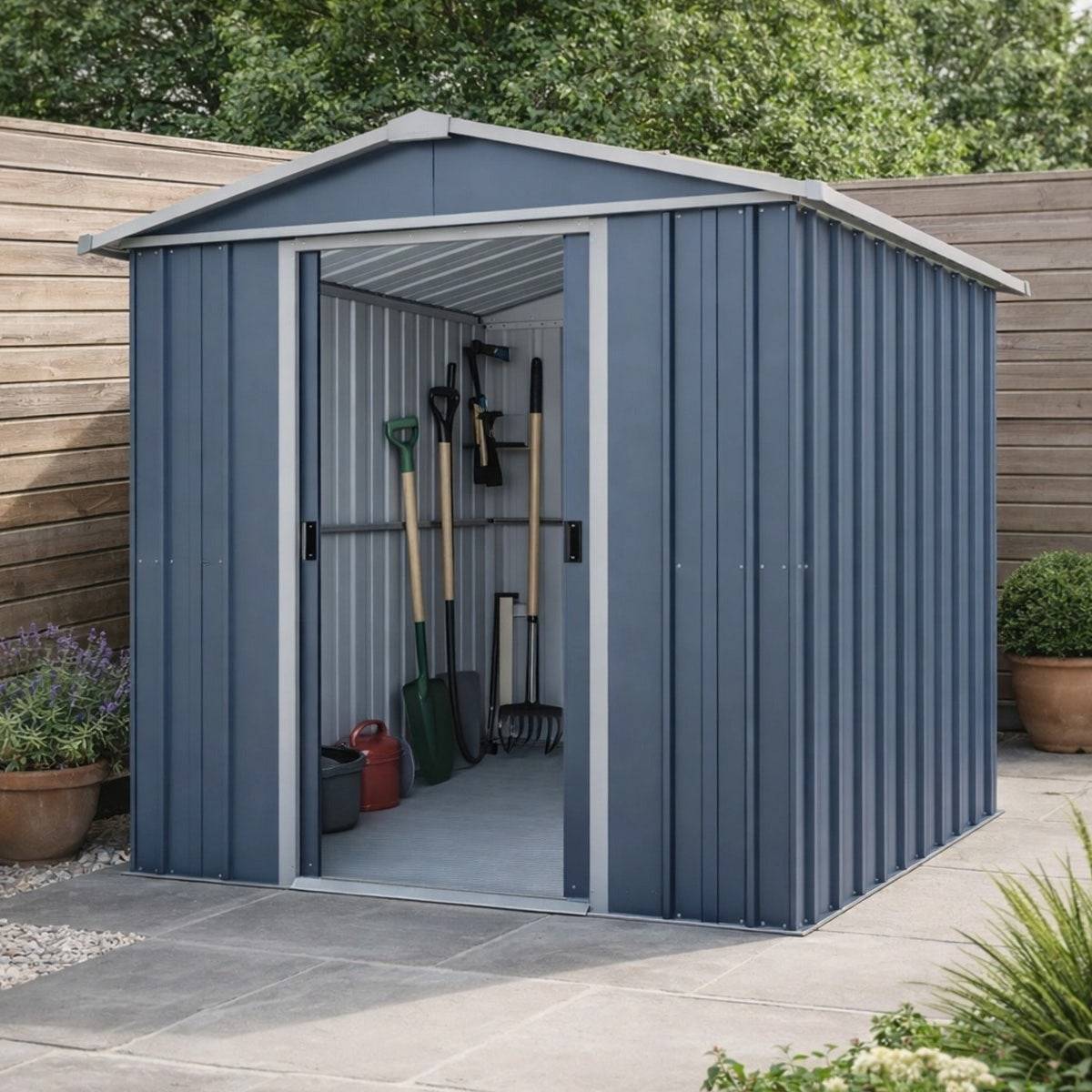 Yardmaster - Abri de jardin métal gris 3,85 m2 Yardmaster + kit d'ancrage - Image 2