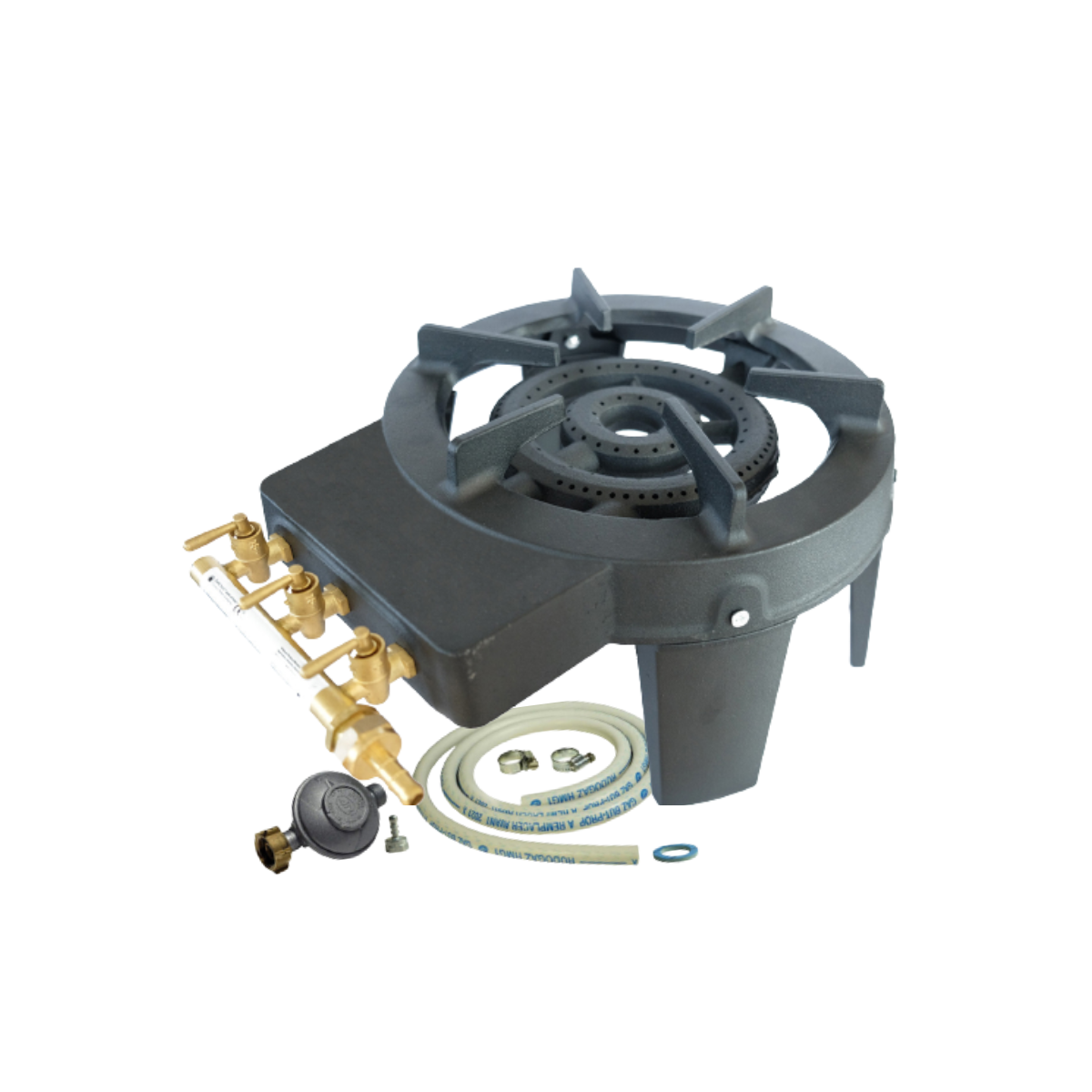 Rechaud gaz Traiteur Fonte véritable 9.8 kw 4 pieds 3 robinets + Tuyau gaz et détendeur - Imagen 1