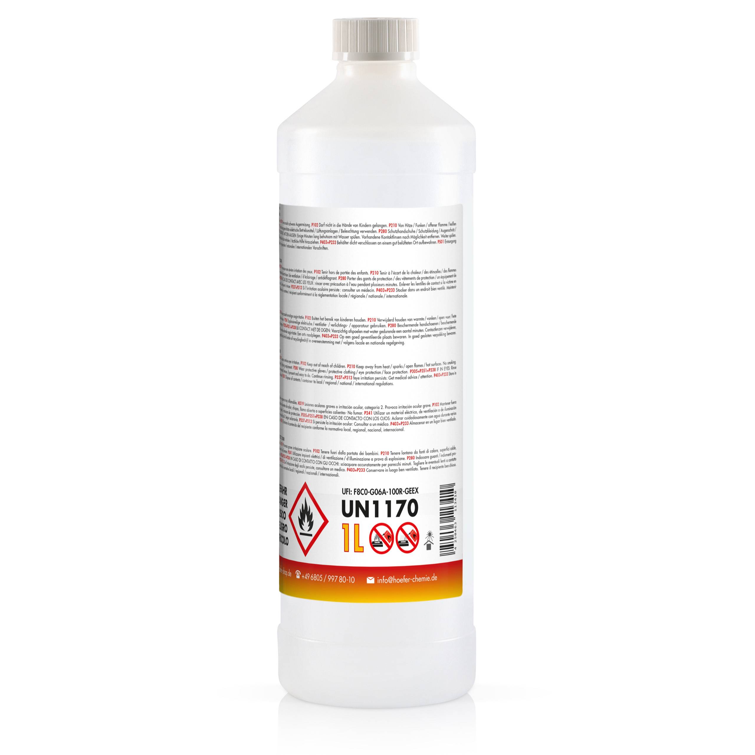 Bioéthanol à 96,6% dénaturé FLAMBIOL® en bouteille de 1L x 24 - Image 6