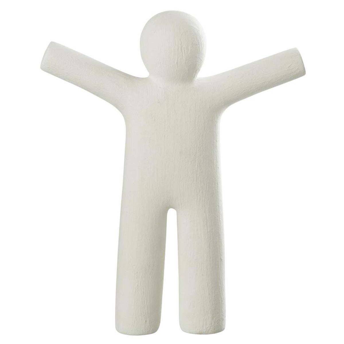 J-Line - Statuette Déco "P'tit Maurice Rugueux" 41cm Blanc - Image 1
