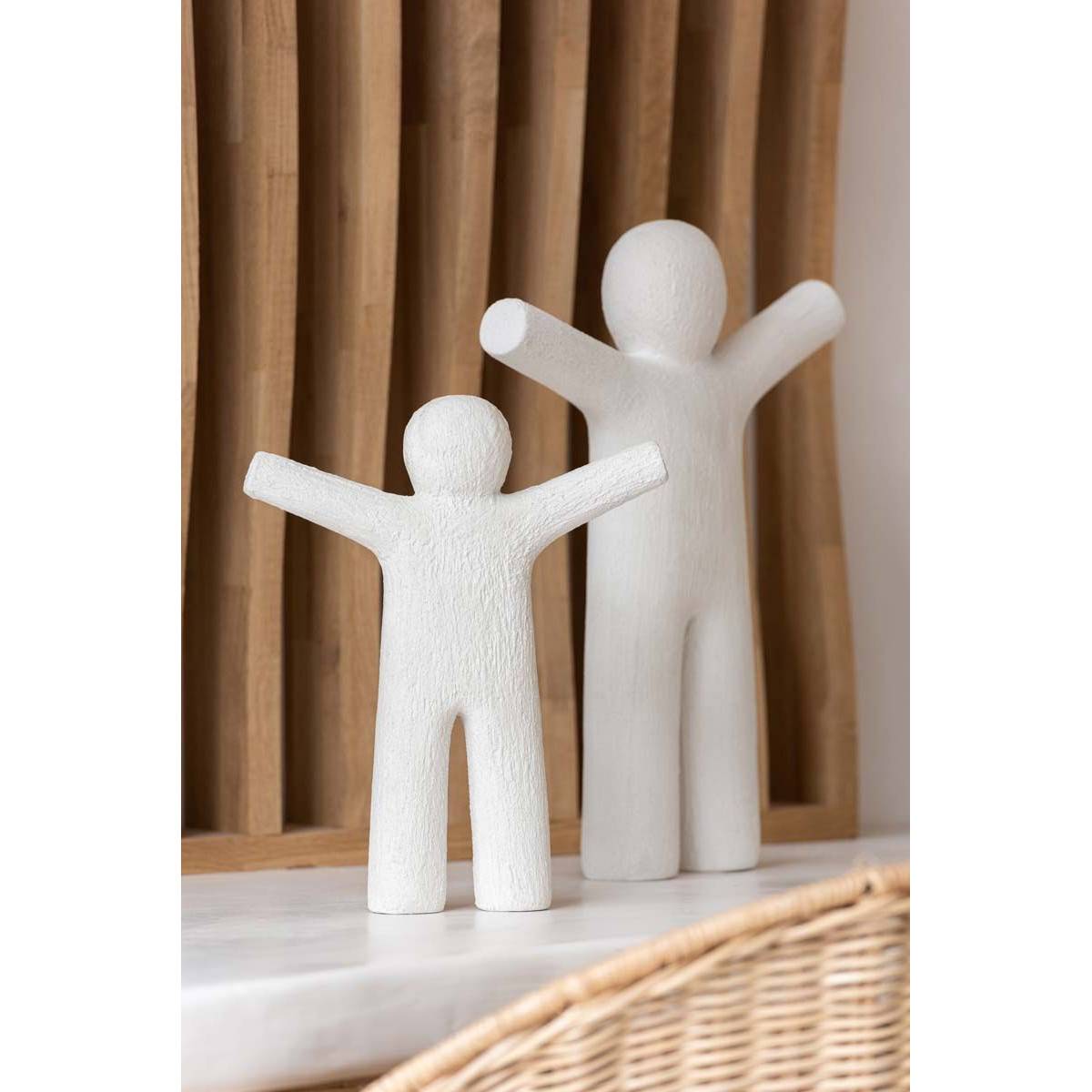 J-Line - Statuette Déco "P'tit Maurice Rugueux" 41cm Blanc - Image 2