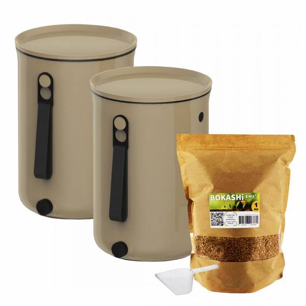 Ferme Du Moutta - Lot de 2 Bokashi Organko 2 Cappucino (9,6L) + 1 kg d'Activateur - Imagen 1