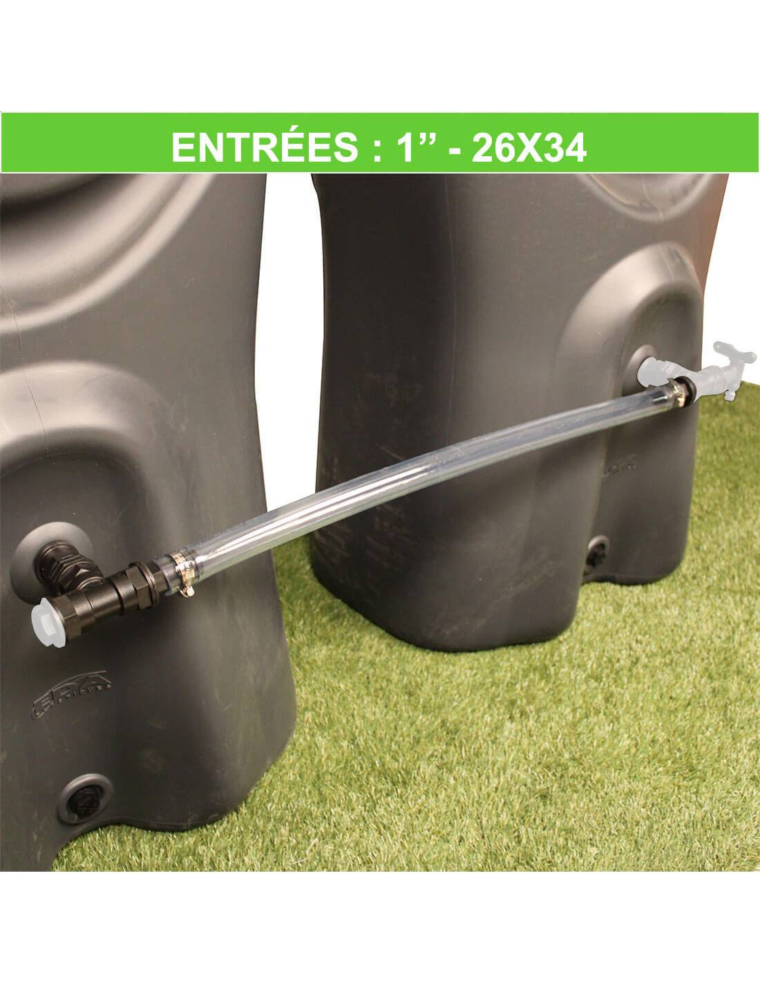 Kit d'extension souple pour récupérateurs d'eau de pluie (filetage 1" - 26x34) - Imagen 1