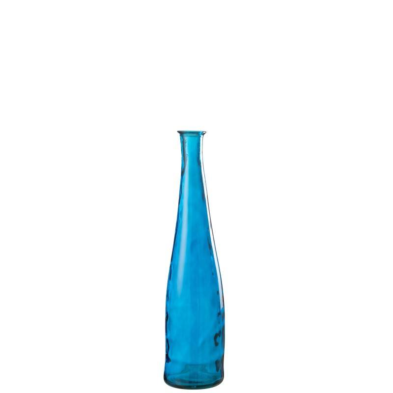 J-Line - Vase haut en verre bleu 18x18x80 cm - J-Line