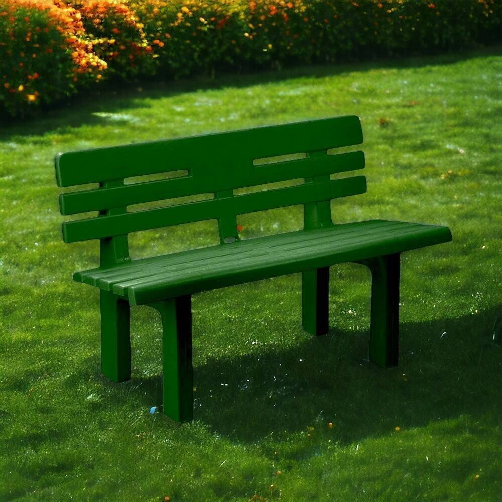 Dmora - Banc d'extérieur Daltobel, Banc de jardin Monobloc, Banc d'extérieur, 100% Made in Italy, 110x52h71 cm, Vert - Dmora - Imagen 4