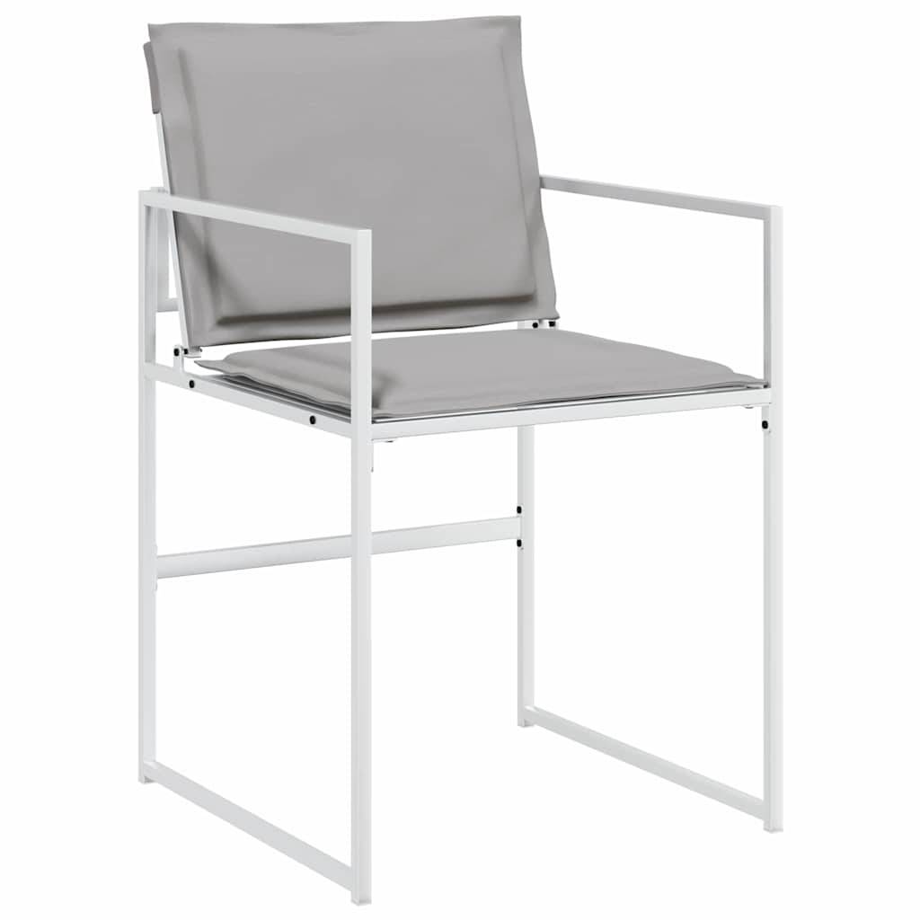 Ensemble de salle à manger de jardin acier et textilène blanc 160 x 80 x 73 cm, Poids:49.2kg - PANGIVO - Image 6