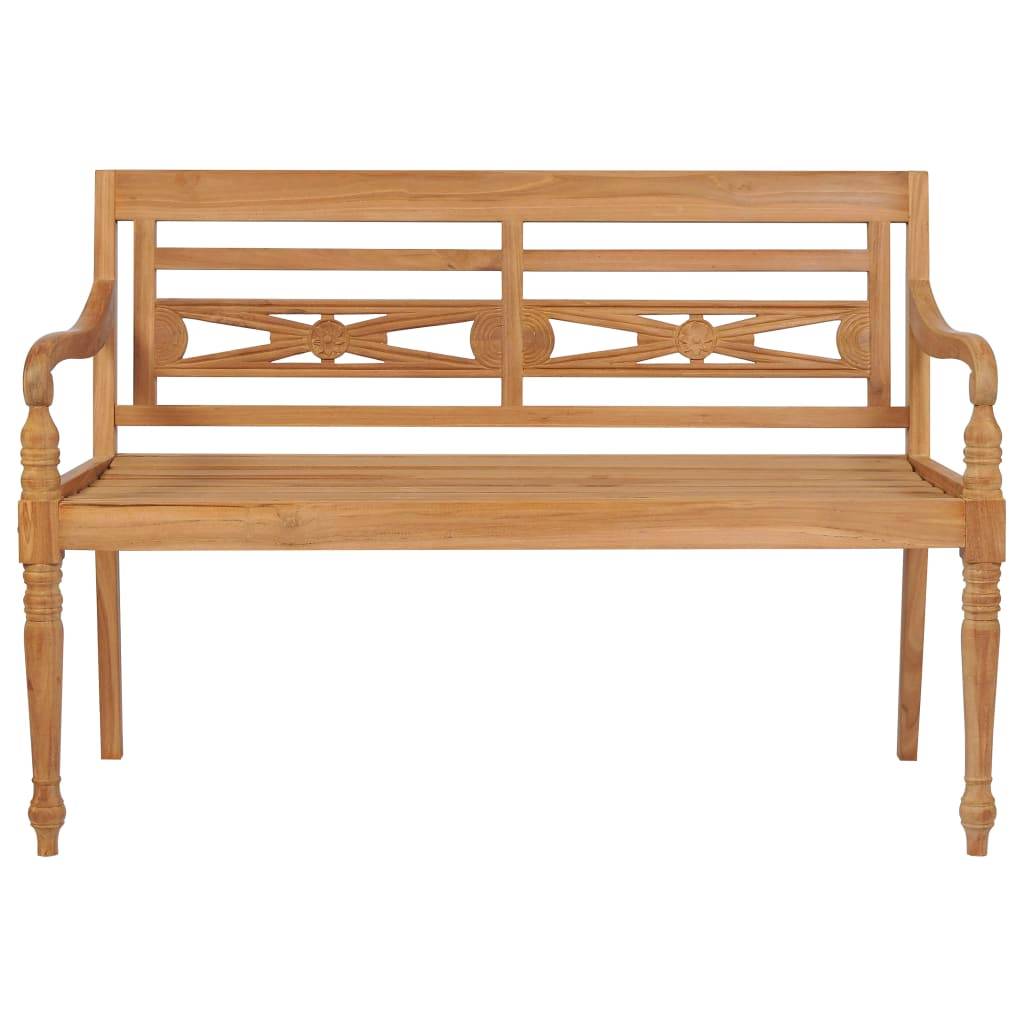 Helloshop26 - Banc de jardin meuble de patio d'extérieur terrasse avec coussin taupe 120 cm bois de teck massif - Imagen 3