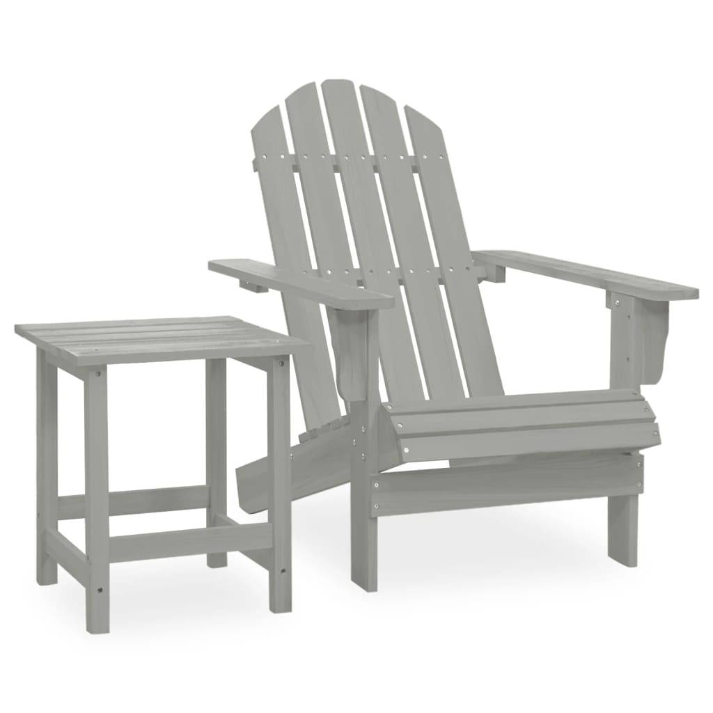 Fauteuil de Jardin Adirondack Bois de Sapin avec Table Basse Assortie Gris – ComfortXL Outdoor Living - Image 1