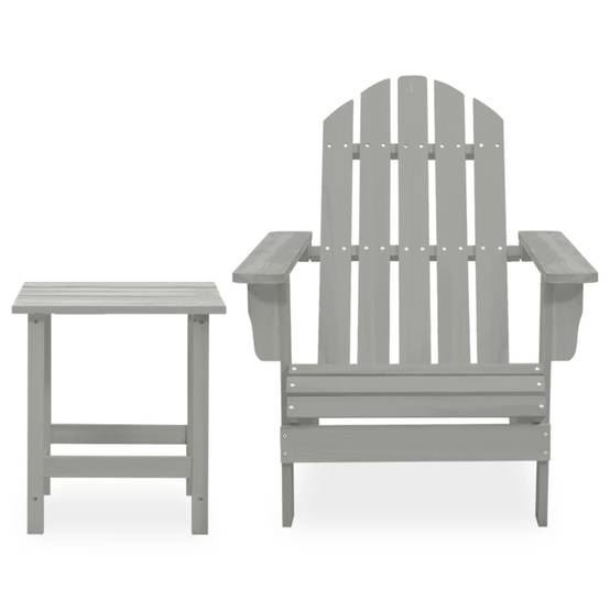 Fauteuil de Jardin Adirondack Bois de Sapin avec Table Basse Assortie Gris – ComfortXL Outdoor Living - Image 2