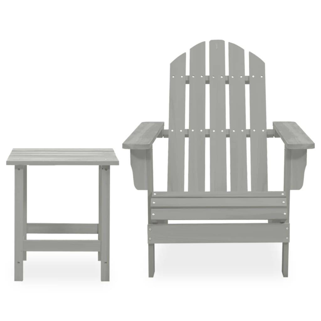 Fauteuil de Jardin Adirondack Bois de Sapin avec Table Basse Assortie Gris – ComfortXL Outdoor Living - Image 2