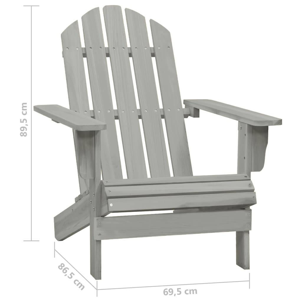 Fauteuil de Jardin Adirondack Bois de Sapin avec Table Basse Assortie Gris – ComfortXL Outdoor Living - Image 4