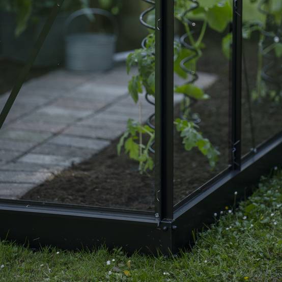Halls - Serre en verre trempé 6,2 m² + embase - Popular 106, noir - Halls - Image 5