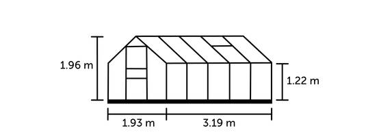 Halls - Serre en verre trempé 6,2 m² + embase - Popular 106, noir - Halls - Image 10