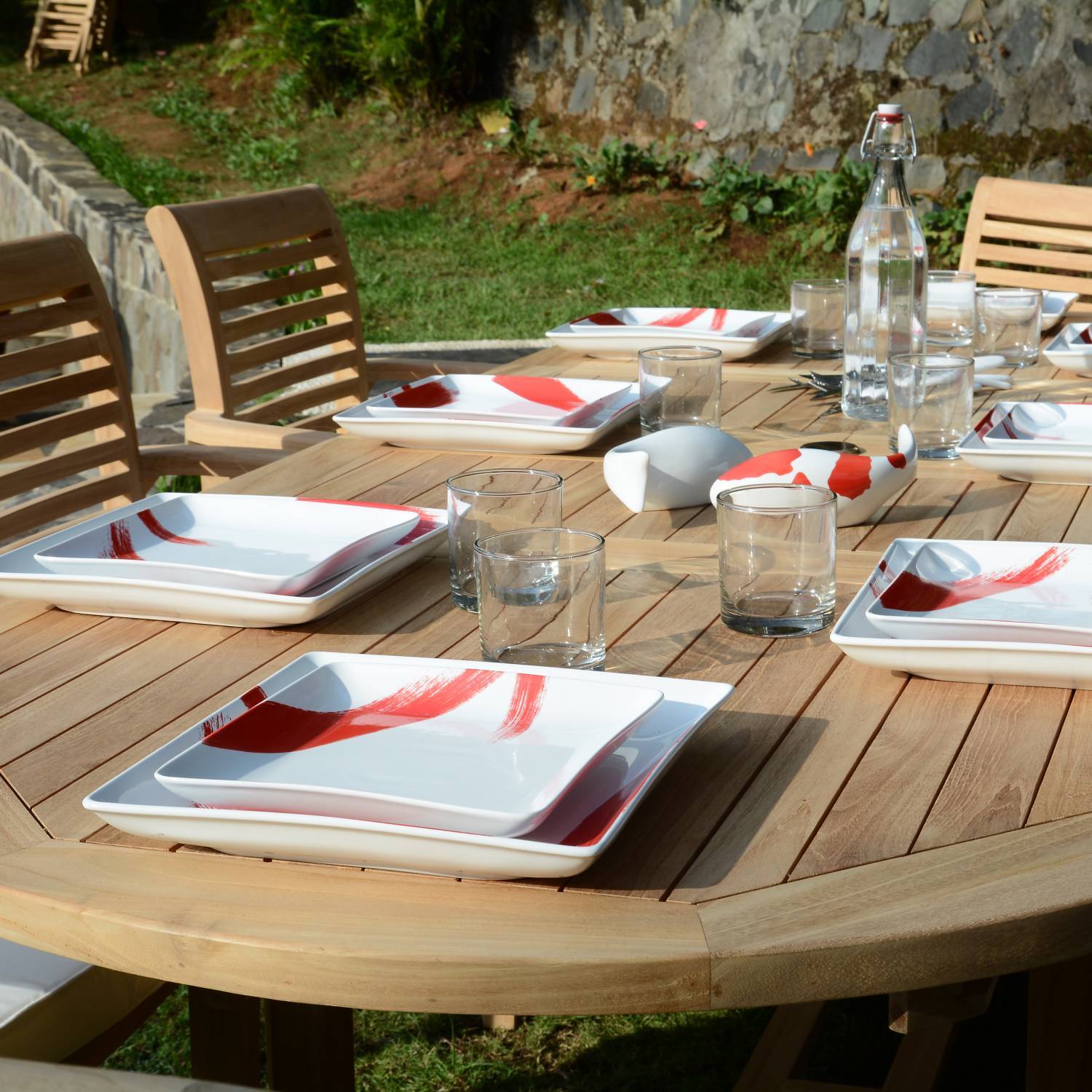 Salon de jardin en teck massif Tikopia, 8 places - TECK'Attitude - Imagen 3
