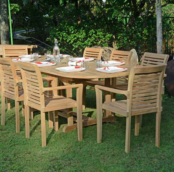Salon de jardin en teck massif Tikopia, 8 places - TECK'Attitude - Imagen 2