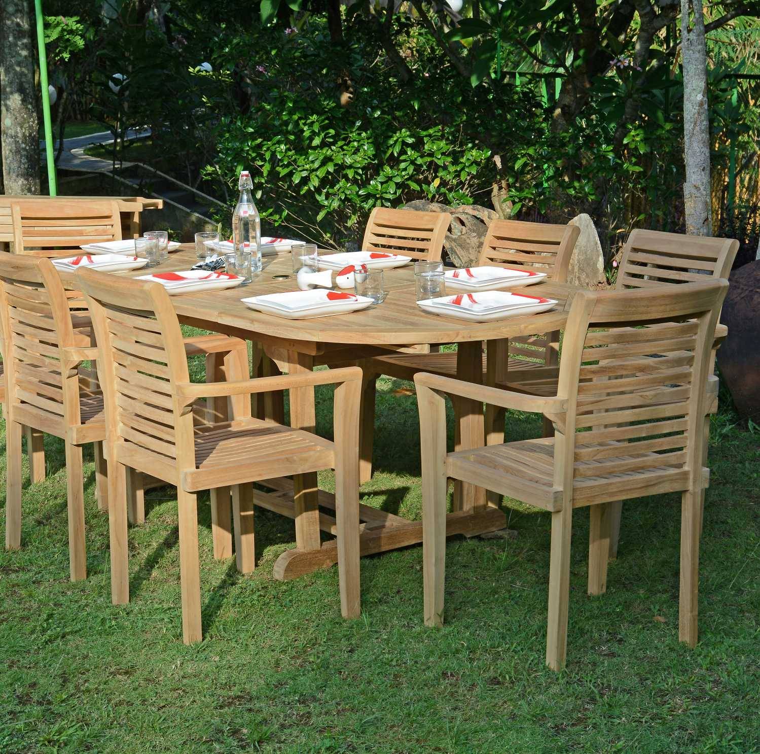 Salon de jardin en teck massif Tikopia, 8 places - TECK'Attitude - Imagen 2