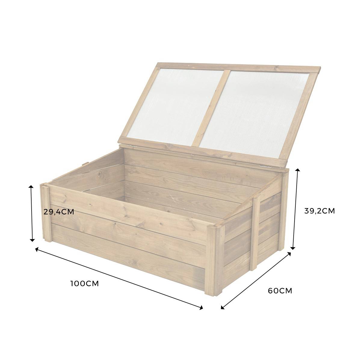 Serre châssis en bois 100 cm - Cémonjardin - Imagen 4