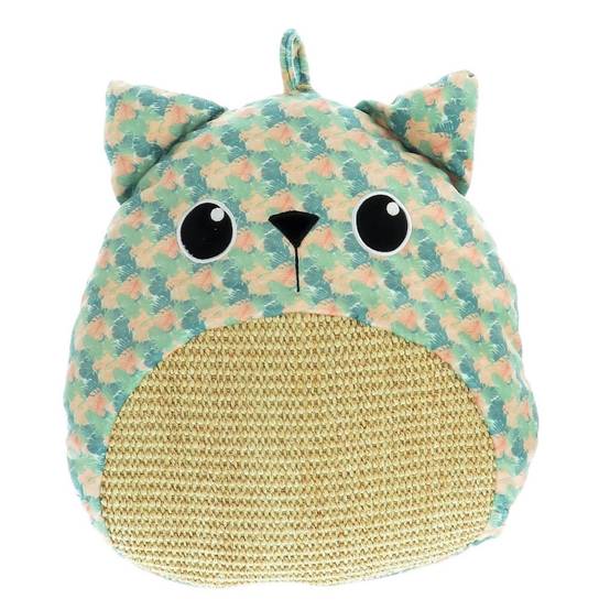 Griffoir en sisal naturel tissu feuille vert 36 x 34 x 7 cm, pour chat - Image 1