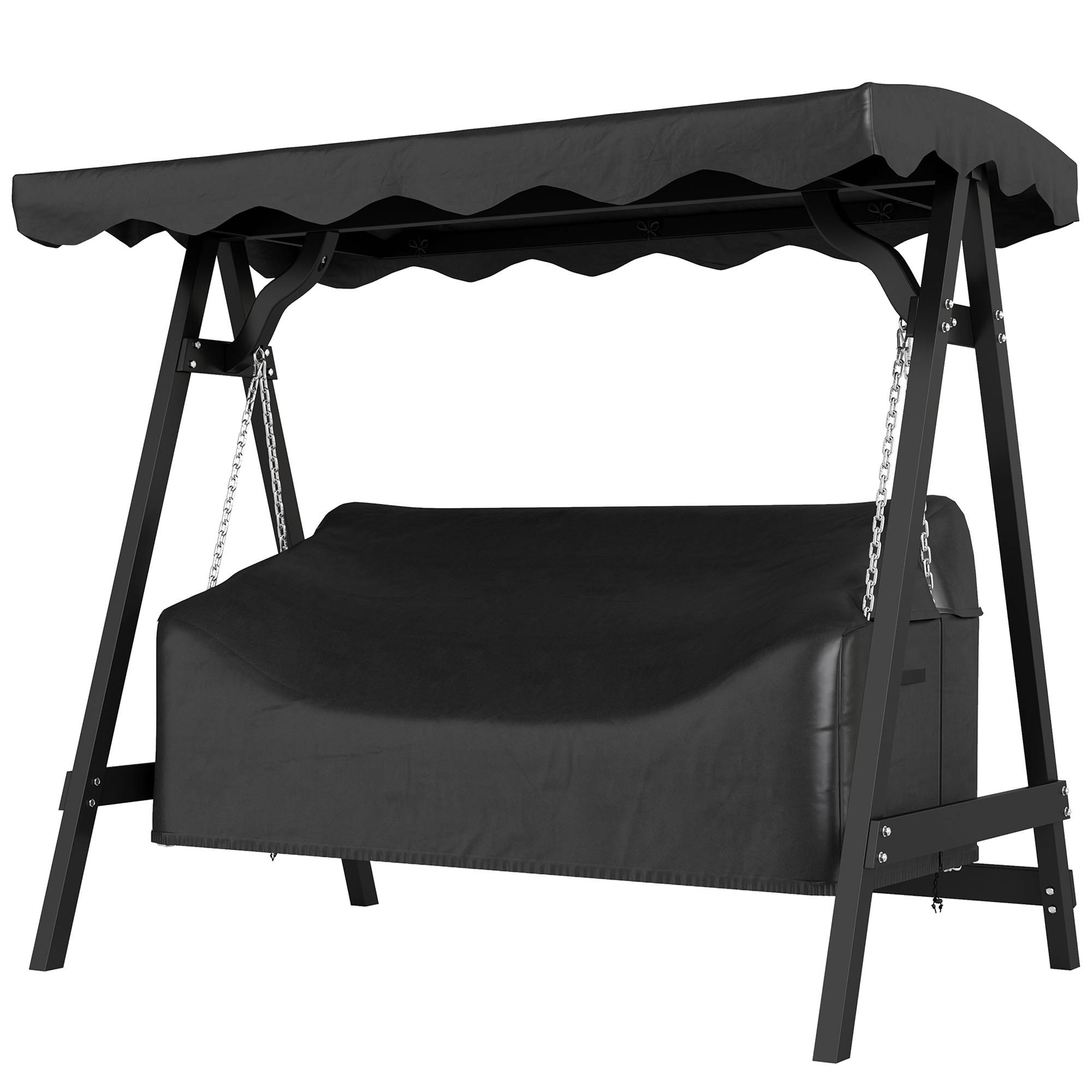 Housse balancelle jardin 3 places imperméable coupe-vent anti-UV tissu Oxford 420D - Image 2