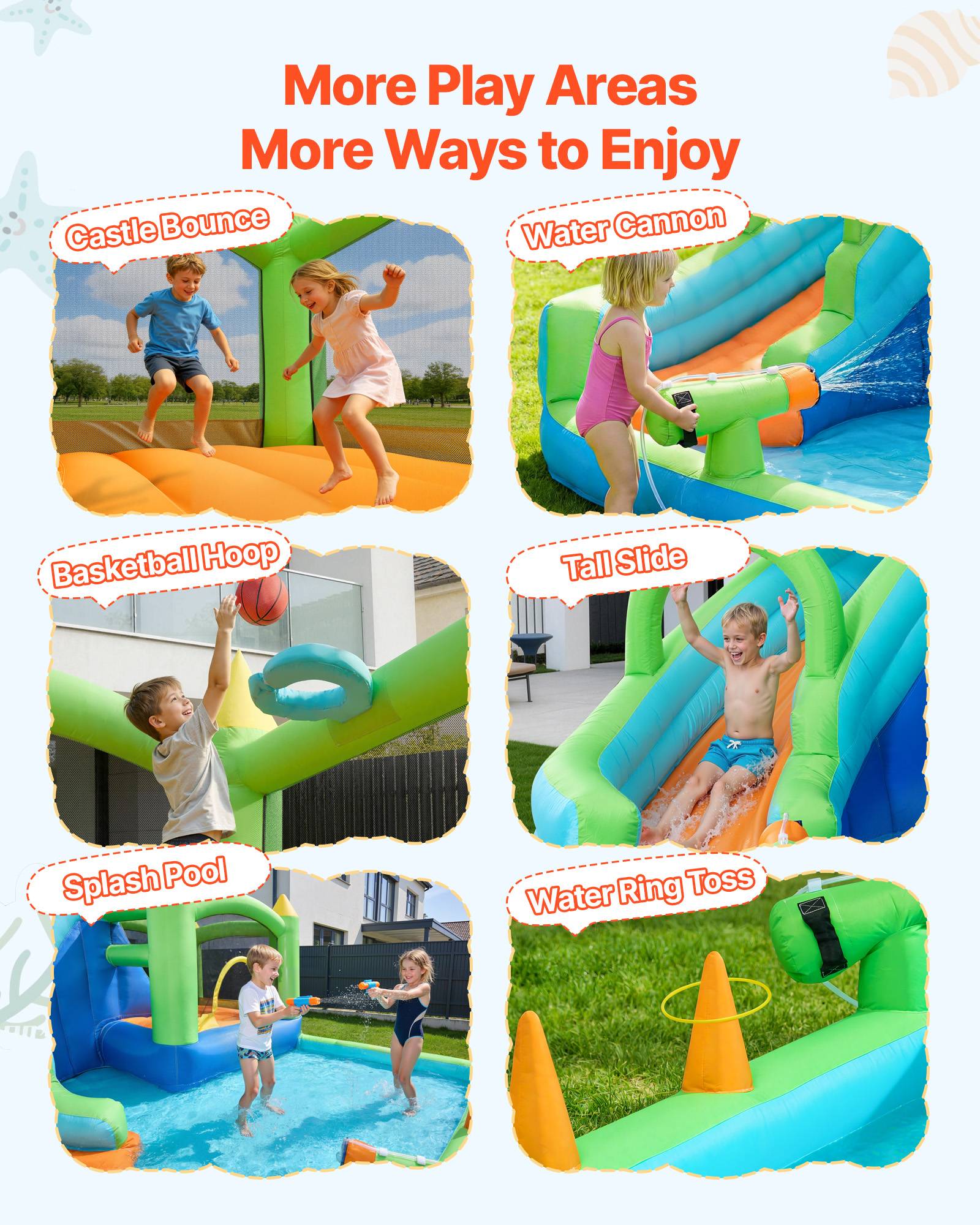 Vevor - VEVOR Château Gonflable Aire de Jeux Enfant 344x374x213 cm Toboggan Aquatique - Image 3