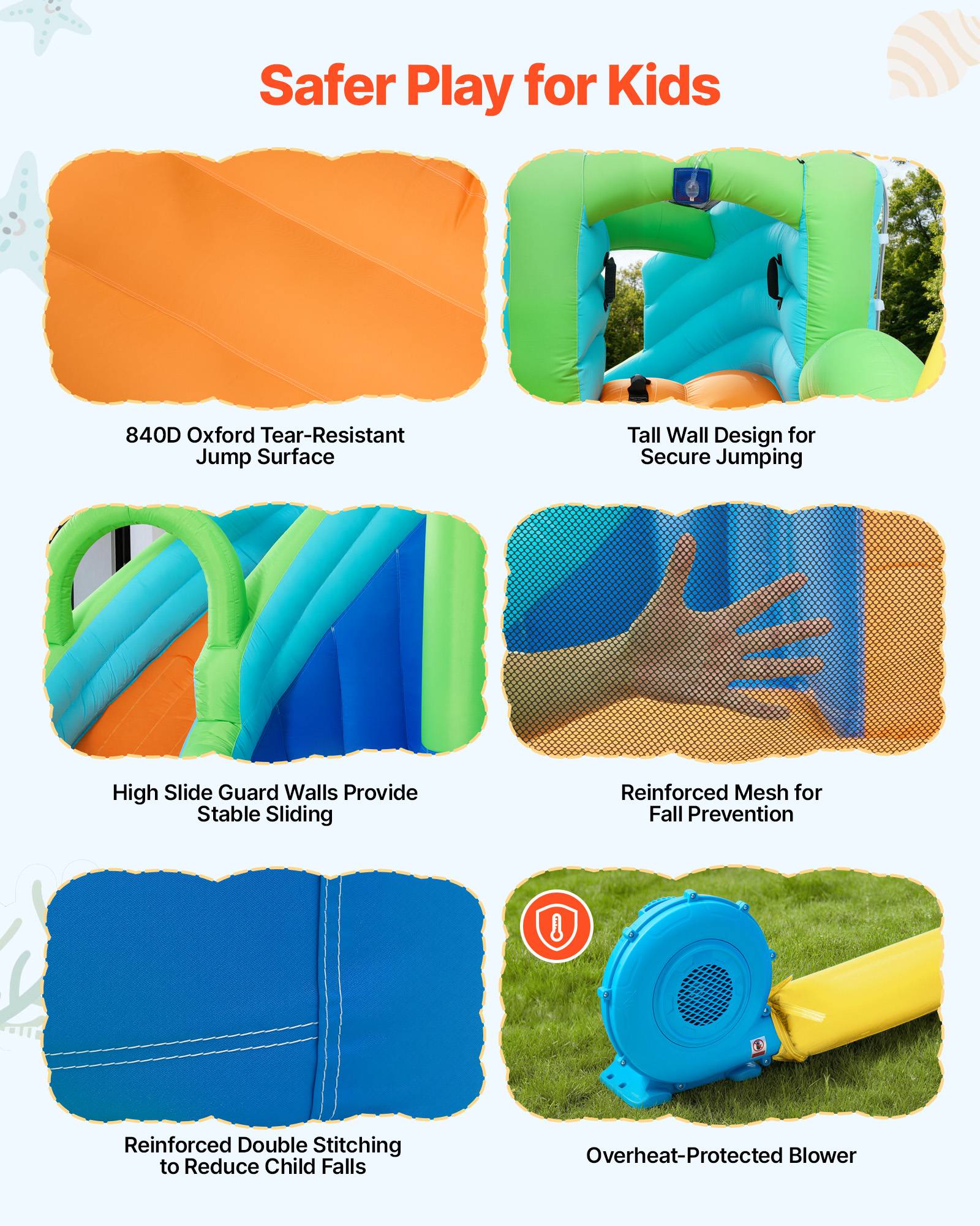 Vevor - VEVOR Château Gonflable Aire de Jeux Enfant 344x374x213 cm Toboggan Aquatique - Image 5