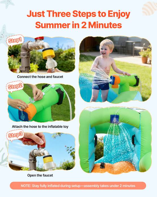 Vevor - VEVOR Château Gonflable Aire de Jeux Enfant 344x374x213 cm Toboggan Aquatique - Image 6