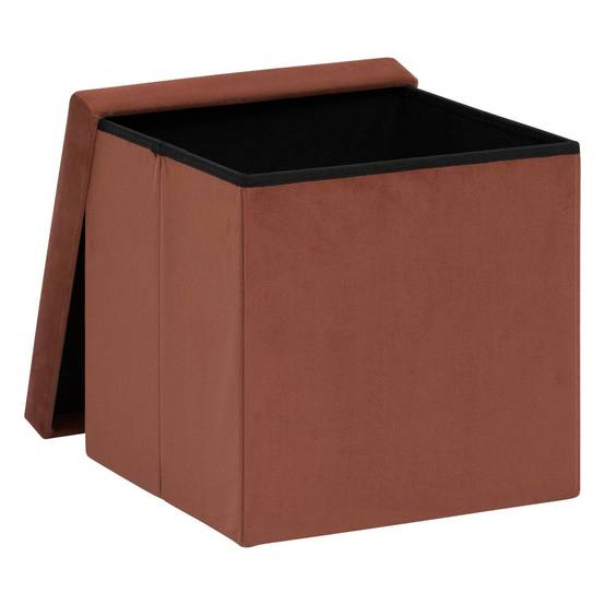 Atmosphera - Pouf pliant "Tess" 38x38cm ambre - Atmosphera Créateur d'intérieur - Image 2