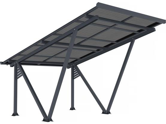 Habitat Et Jardin - Ombrière Carport Solaire Avec Panneaux Photovoltaïques - 366 X 575 X 366 Cm - Gris - 4,1 Kw -habitat Et Jardin - Image 1
