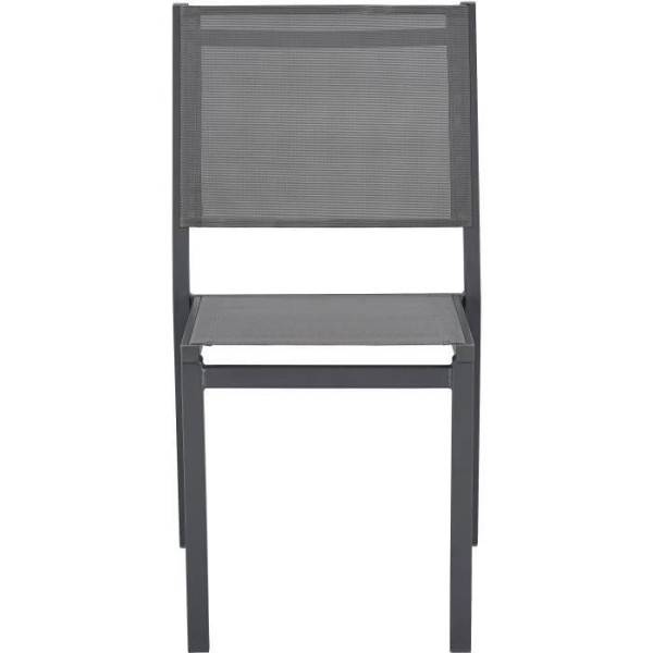 MARKET24 - Ensemble table de jardin 6 personnes : Table + 6 chaises - Structure en aluminium - L180 x P 90 x H 72 cm - Gris anthracite - Image 3