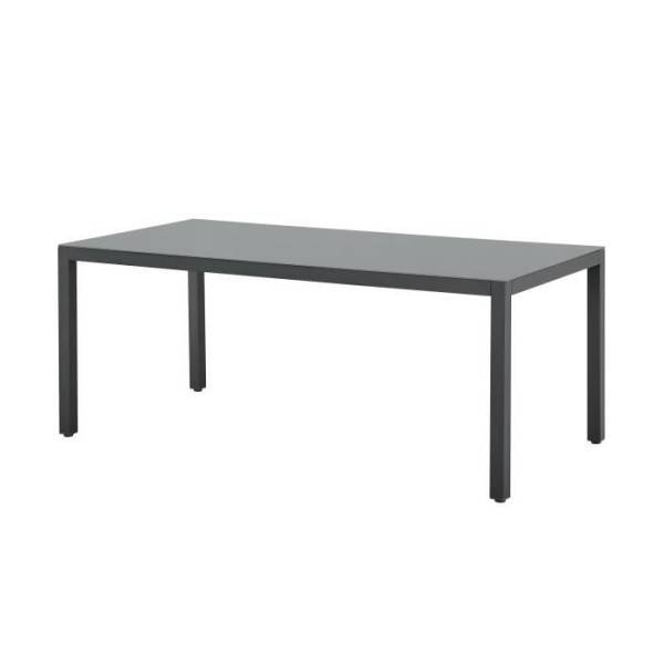 MARKET24 - Ensemble table de jardin 6 personnes : Table + 6 chaises - Structure en aluminium - L180 x P 90 x H 72 cm - Gris anthracite - Image 4