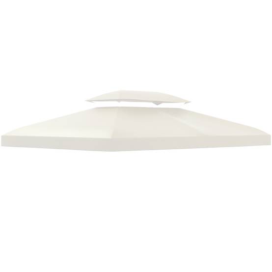Toit de rechange pour pavillon de jardin polyester blanc crème 300 x 400 x 20 cm - PANGIVO - Image 1