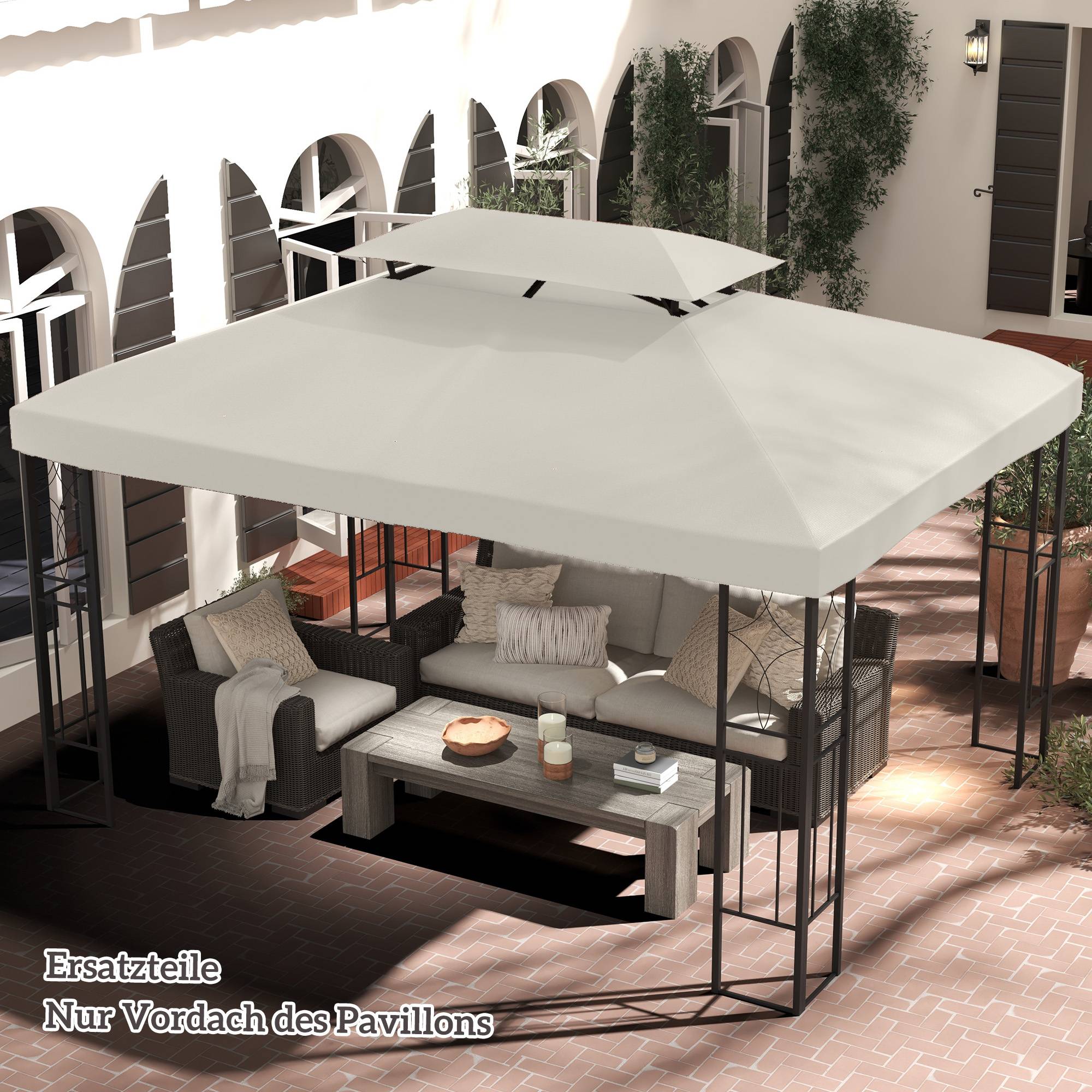 Toit de rechange pour pavillon de jardin polyester blanc crème 300 x — free download