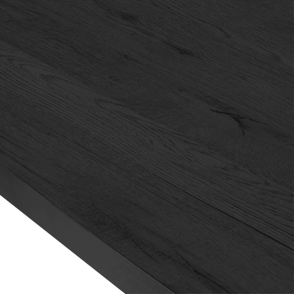 Table Rectangulaire 230cm Aspect Bois Noir Piètement Croisé Métal Noir - NOX - Image 4