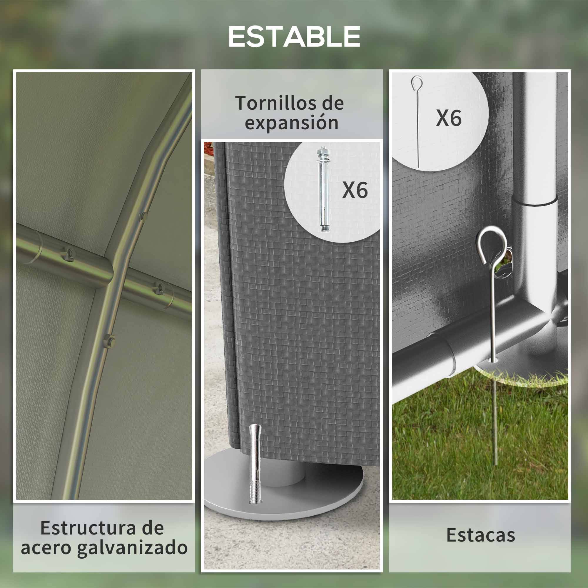 ComfortXL - Abri vélos motos métal galvanisé jardin rangement extérieur 120x179x165cm gris - ComfortXL Outdoor Living - Image 7