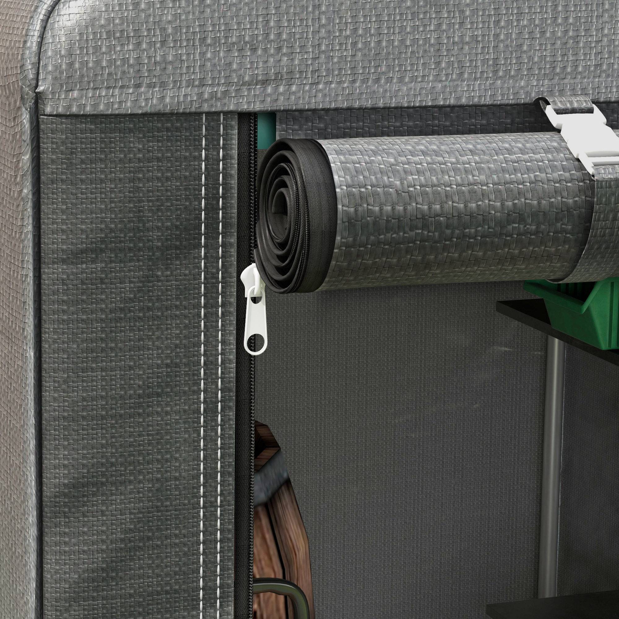 ComfortXL - Abri vélos motos métal galvanisé jardin rangement extérieur 120x179x165cm gris - ComfortXL Outdoor Living - Image 9