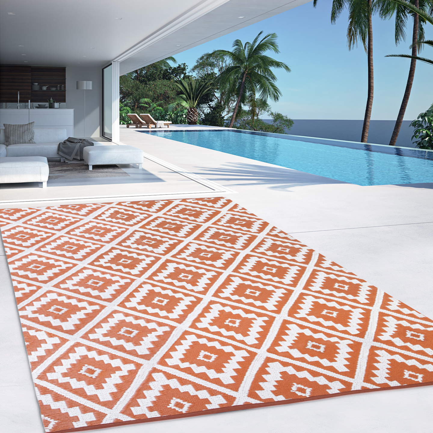 Tapis extérieur BAHAMAS terracotta 180 x 280 CM - Image 3
