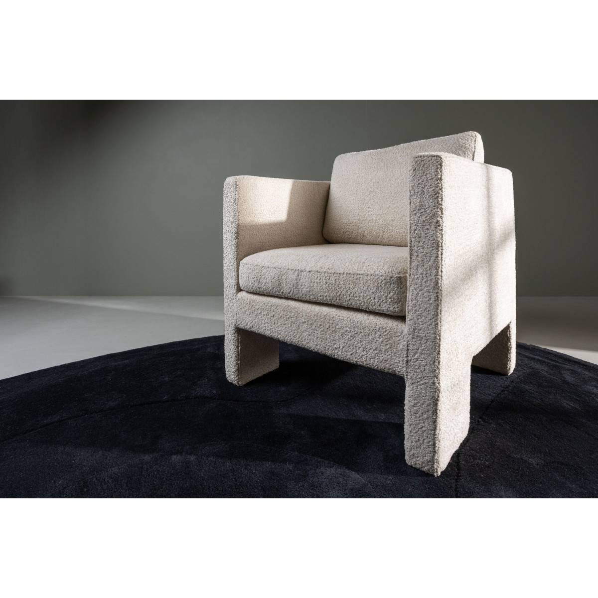 Paris Prix - Fauteuil Design Bouclette "Ragusa" 87cm Blanc - Image 10