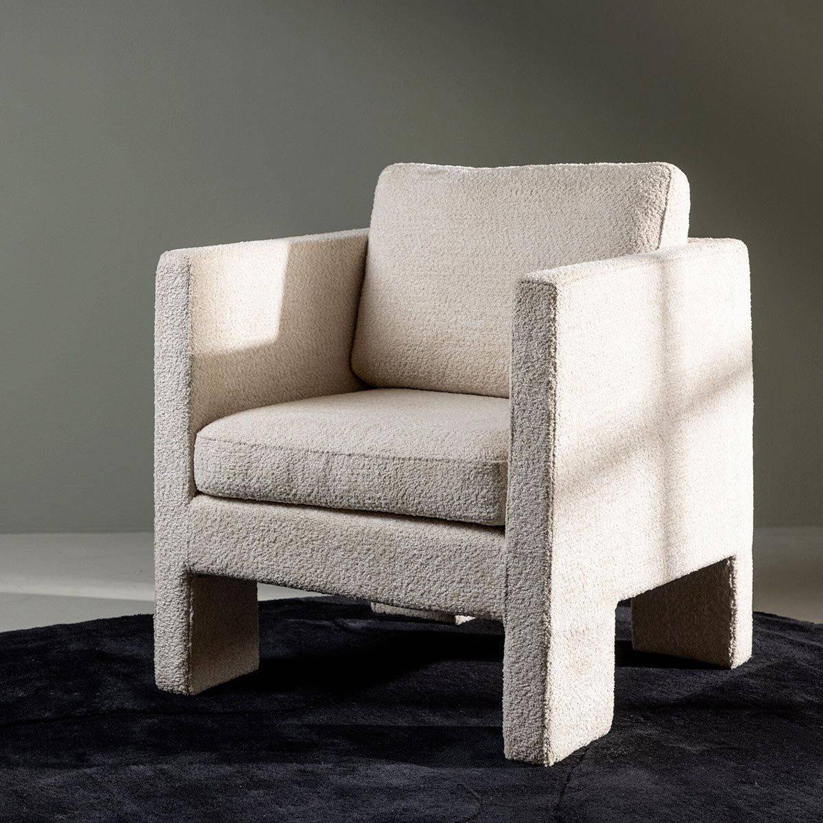 Paris Prix - Fauteuil Design Bouclette "Ragusa" 87cm Blanc - Image 7