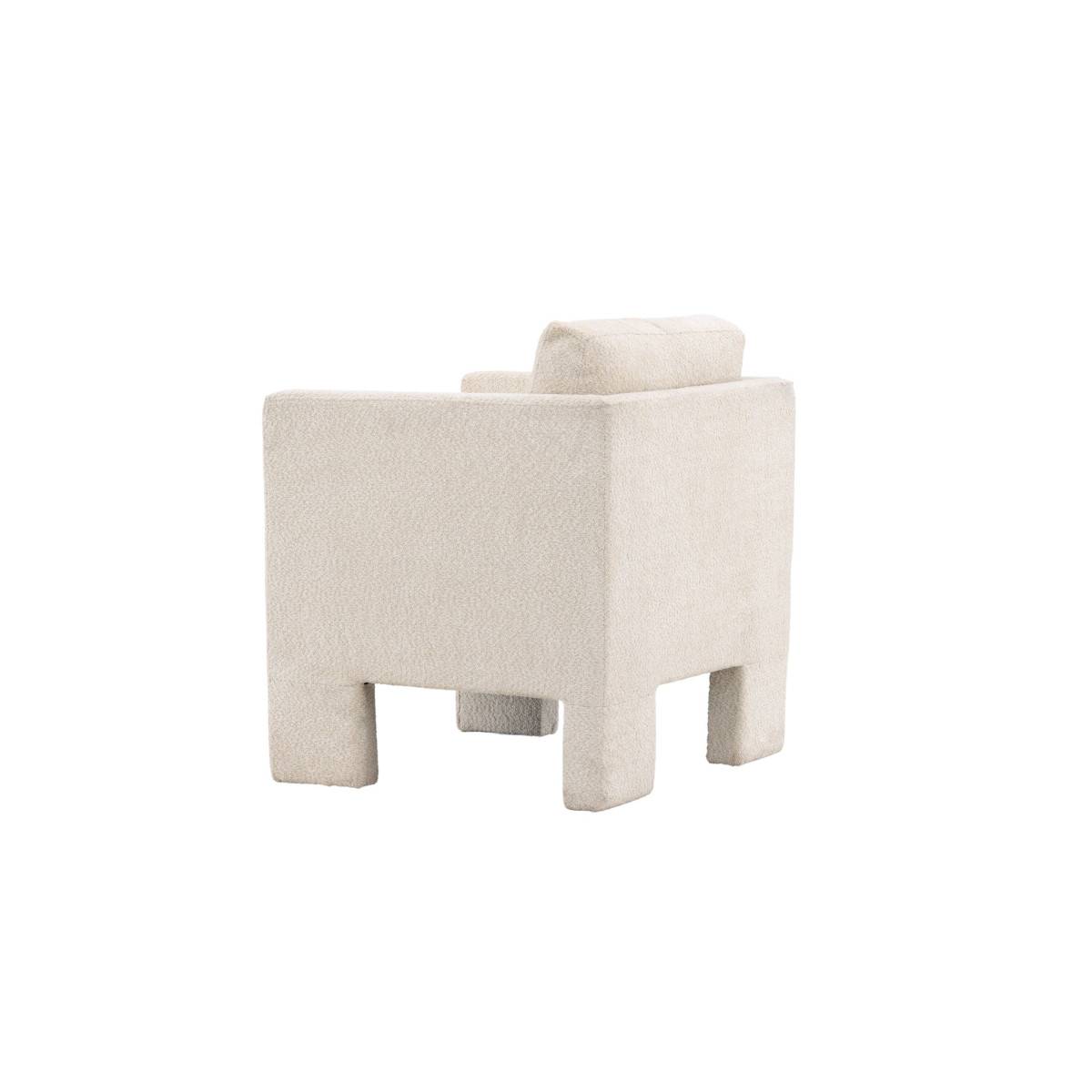 Paris Prix - Fauteuil Design Bouclette "Ragusa" 87cm Blanc - Image 5