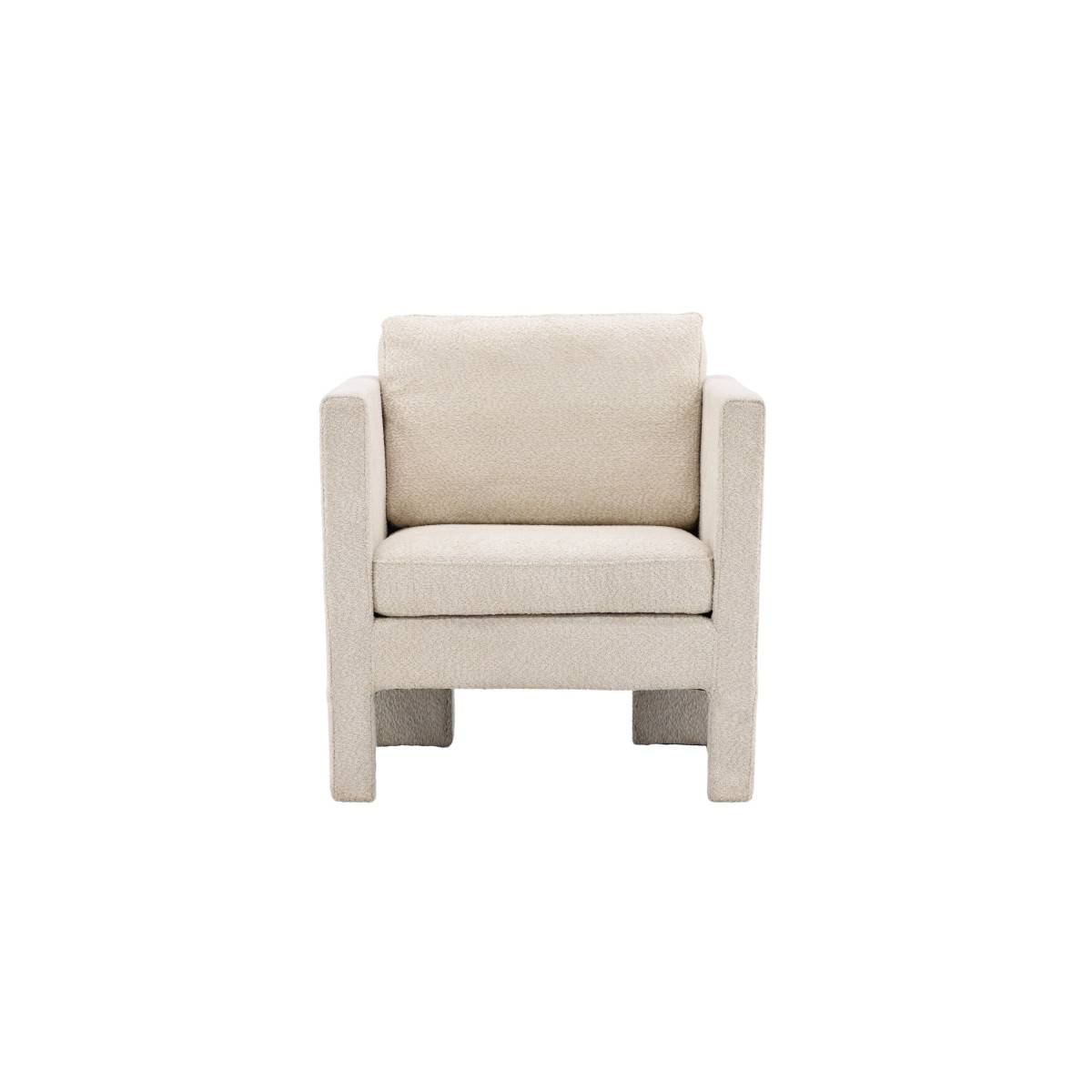 Paris Prix - Fauteuil Design Bouclette "Ragusa" 87cm Blanc - Image 2