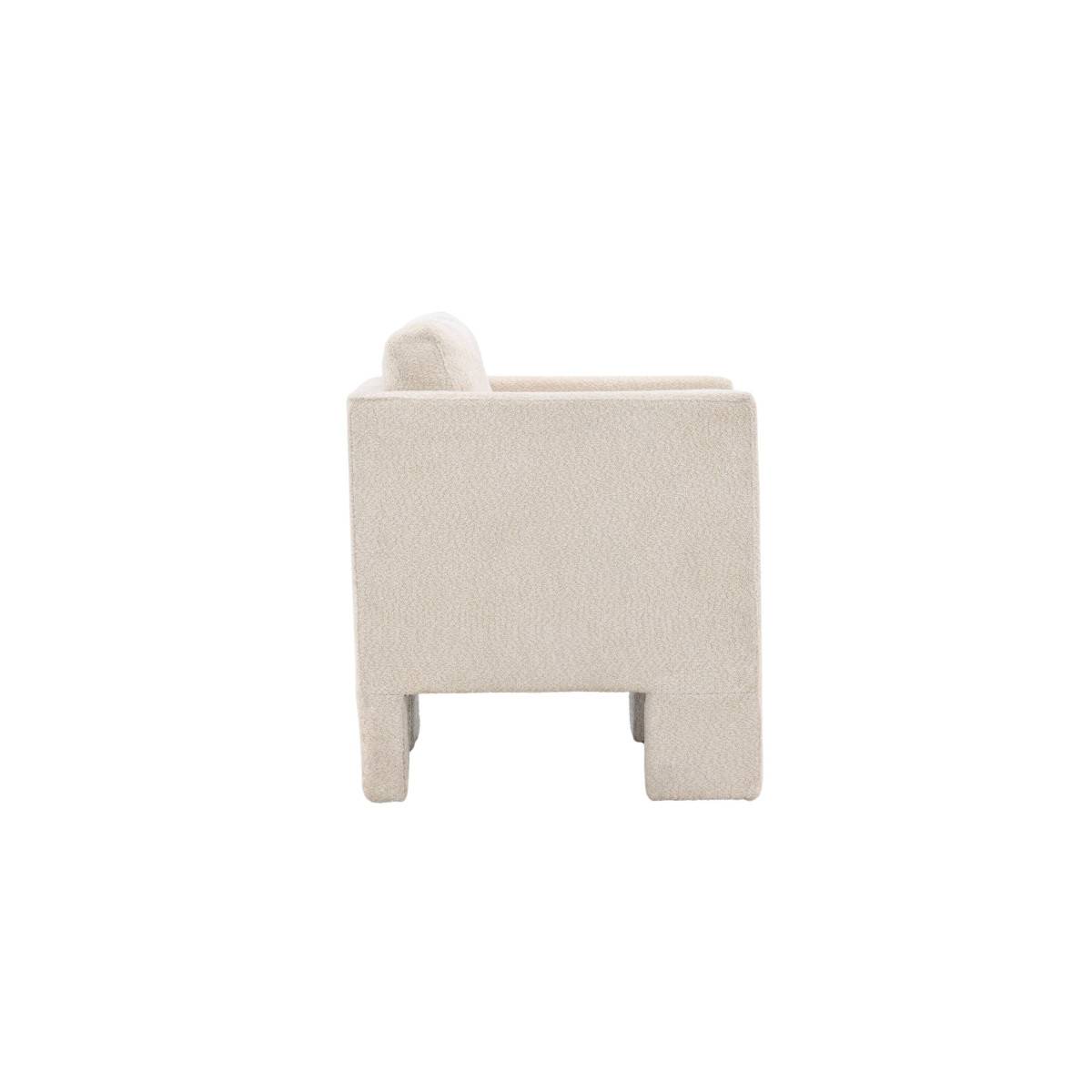 Paris Prix - Fauteuil Design Bouclette "Ragusa" 87cm Blanc - Image 4