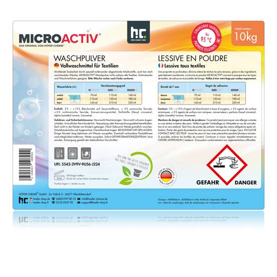 Lessive en poudre Microactiv® en sceaux de 10 KG x 60 - Image 6