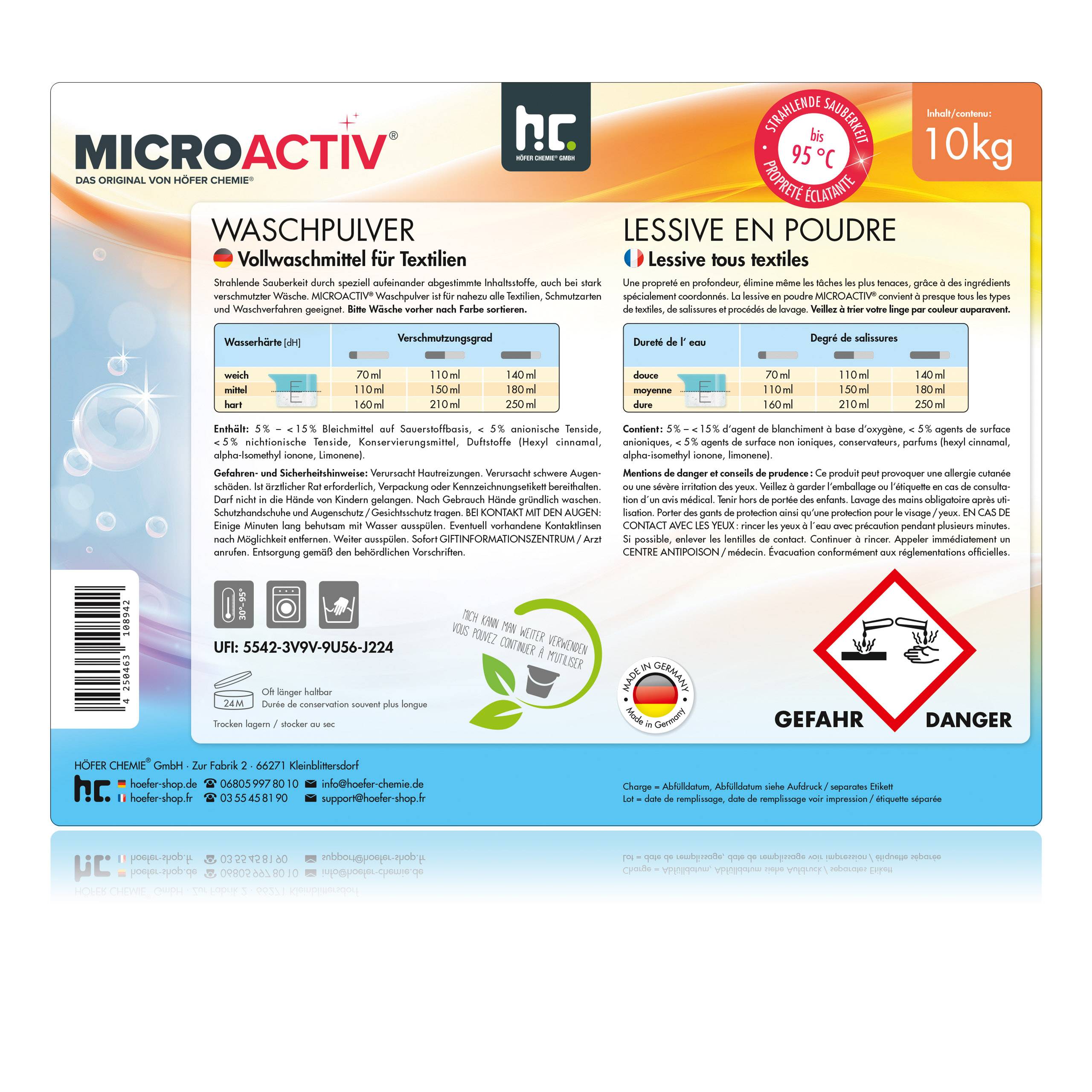 Lessive en poudre Microactiv® en sceaux de 10 KG x 60 - Image 6